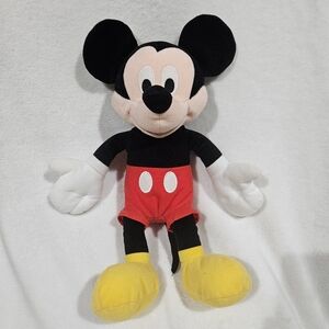 Disney Mickey Mouse Collectible Plush 15” in Red white Black Soft Black Eyes